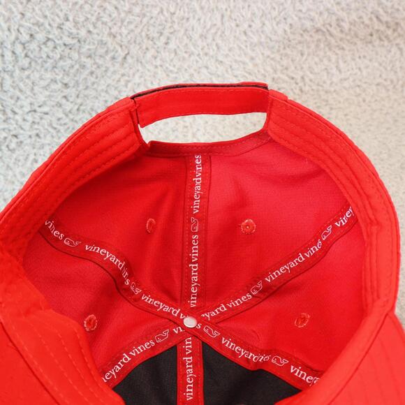 Vineyard Vines Dad Hat Red Canvas Adjustable Strapback Cap - Picture 7 of 7